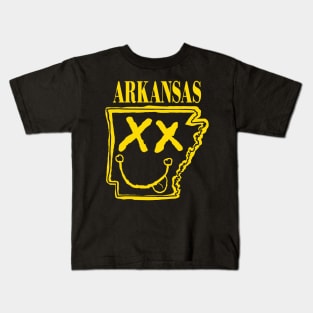 Grunge Heads Arkansas Happy Smiling 90's style Grunge Face Kids T-Shirt